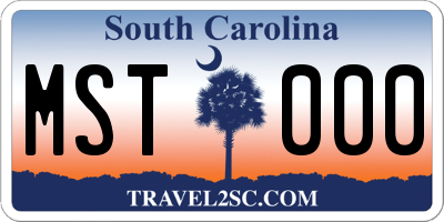 SC license plate MST000