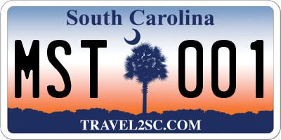 SC license plate MST001