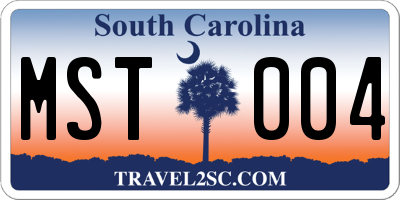 SC license plate MST004