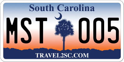 SC license plate MST005