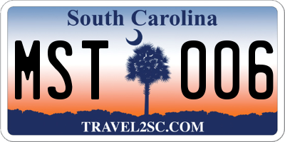 SC license plate MST006
