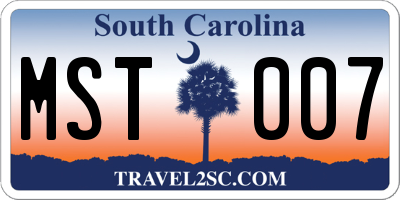 SC license plate MST007