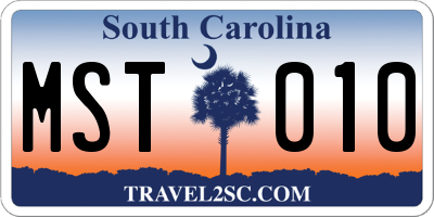 SC license plate MST010