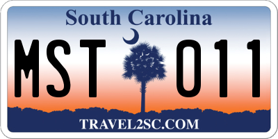 SC license plate MST011