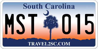 SC license plate MST015