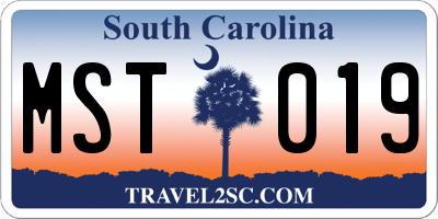 SC license plate MST019