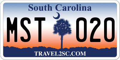 SC license plate MST020