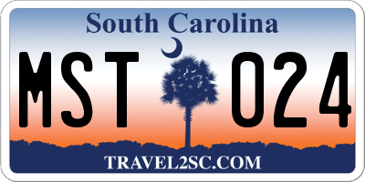 SC license plate MST024