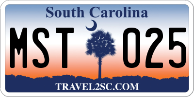SC license plate MST025