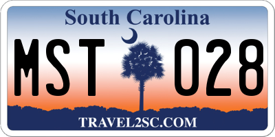 SC license plate MST028