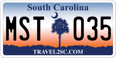SC license plate MST035