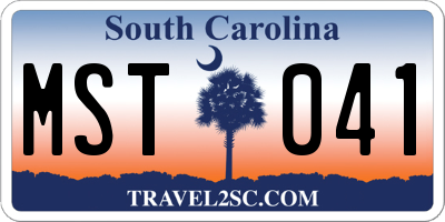 SC license plate MST041