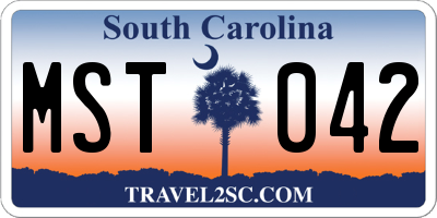 SC license plate MST042