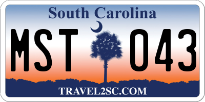 SC license plate MST043