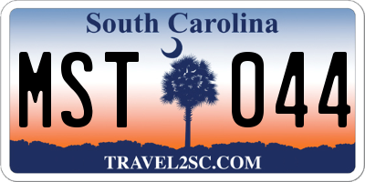 SC license plate MST044