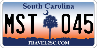 SC license plate MST045