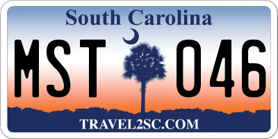 SC license plate MST046