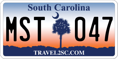 SC license plate MST047