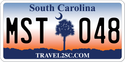 SC license plate MST048