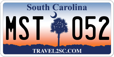SC license plate MST052