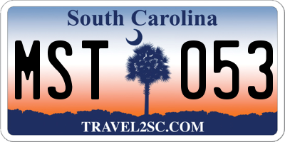 SC license plate MST053