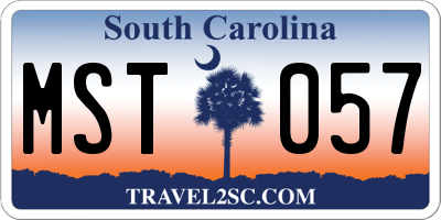 SC license plate MST057
