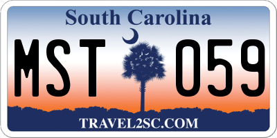 SC license plate MST059