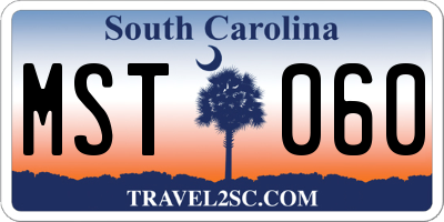 SC license plate MST060