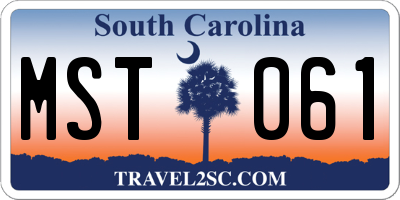 SC license plate MST061