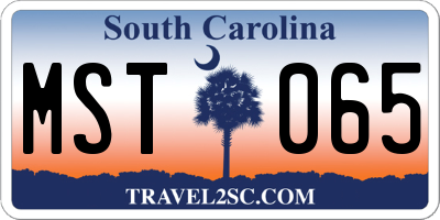 SC license plate MST065