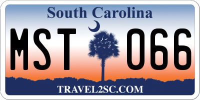 SC license plate MST066