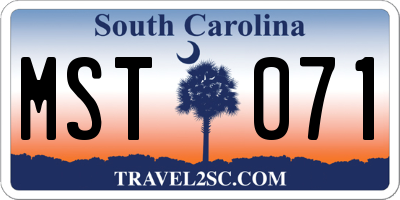 SC license plate MST071