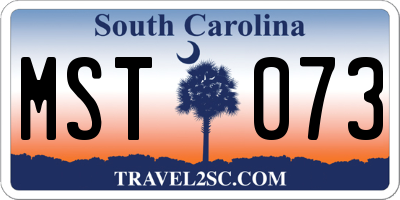 SC license plate MST073