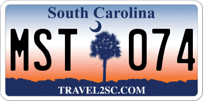 SC license plate MST074