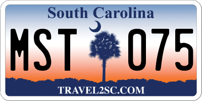 SC license plate MST075