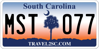 SC license plate MST077