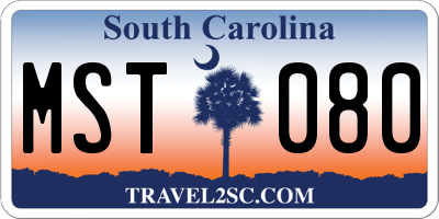 SC license plate MST080