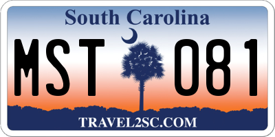 SC license plate MST081