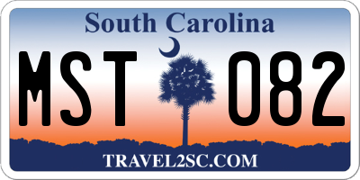 SC license plate MST082