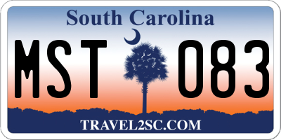 SC license plate MST083
