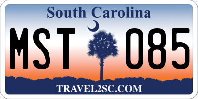 SC license plate MST085