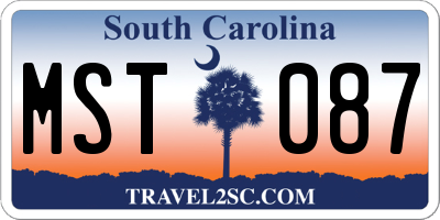 SC license plate MST087