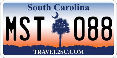 SC license plate MST088