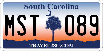 SC license plate MST089
