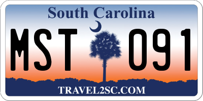 SC license plate MST091