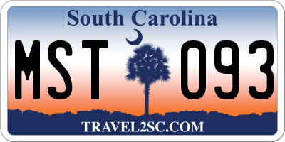 SC license plate MST093