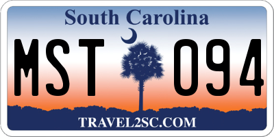 SC license plate MST094