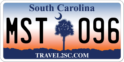SC license plate MST096