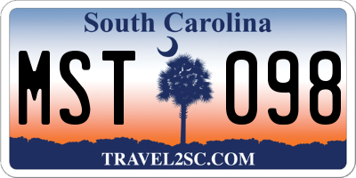 SC license plate MST098