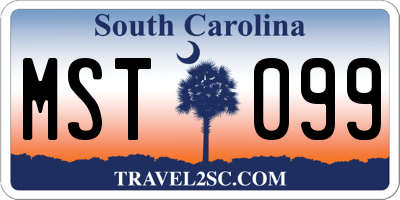 SC license plate MST099